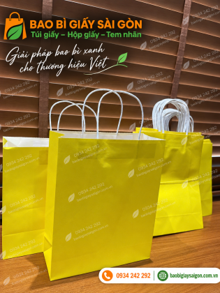 Túi giấy kraft màu vàng